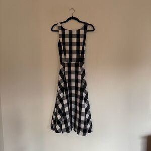 Collectif Black Check Gingham Sleeveless Dress Belt